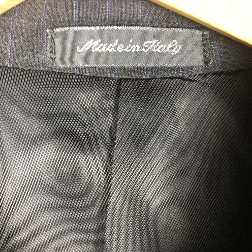CARLO PALAZZI Mens Charcoal Pinstripe Wool Blazer 2 Piece Suit Made in Italy 40R